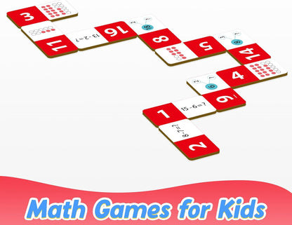 Kasfalci Multiplication Dominoes Set,Math Manipulatives Games for Kids,Counting Toy,Learning Games,Preschool Learning Activities,Homeschool Supplies,Kindergarten Classroom Must Haves,1st 2nd 3rd Grade