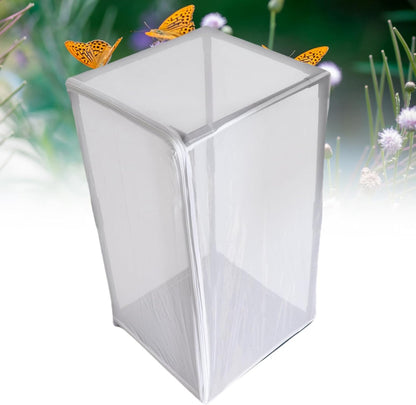 Butterfly Habitat Cage, 16.5 X 16.5 X 30.3in Mesh Cage with High Hardness PVC Pipes, Breeding Greenhouse with Handle for Outdoor