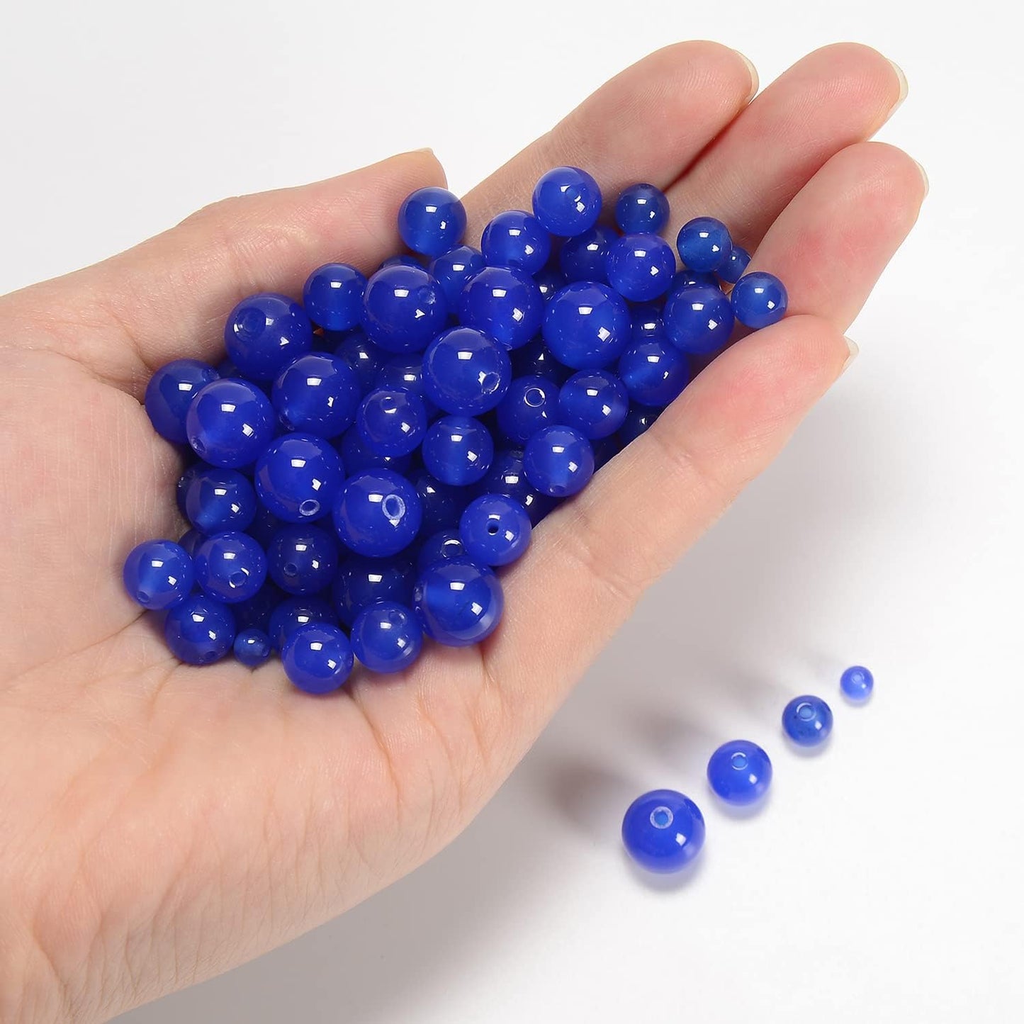 NCB 100pcs Original Natural Stone Beads Gemstone Round Loose Beads 6mm 8mm 10mm (Blue Aventurine, 6mm 100Beads) - Colors B