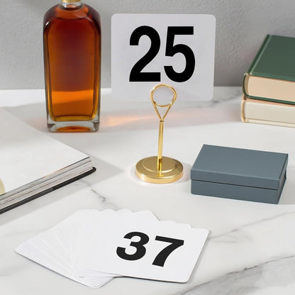 100 Pcs Table Numbers 1-100, Plastic Double Sided Table Number Cards, 4x3.7 Inch Number Signs for Wedding, Restaurant, Reception, Party, Anniversary, Event