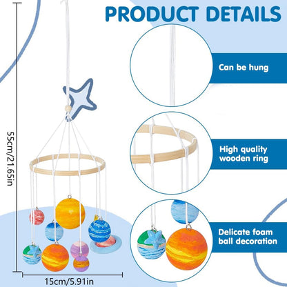 WEBEEDY DIY Solar Foam Ball Wall Hanging Kit DIY Solar System Model Project Kit with Polystyrene Spheres Ball,Pigment,Brushes for Hanging Space Project Party Decor Christmas Birthday Gift