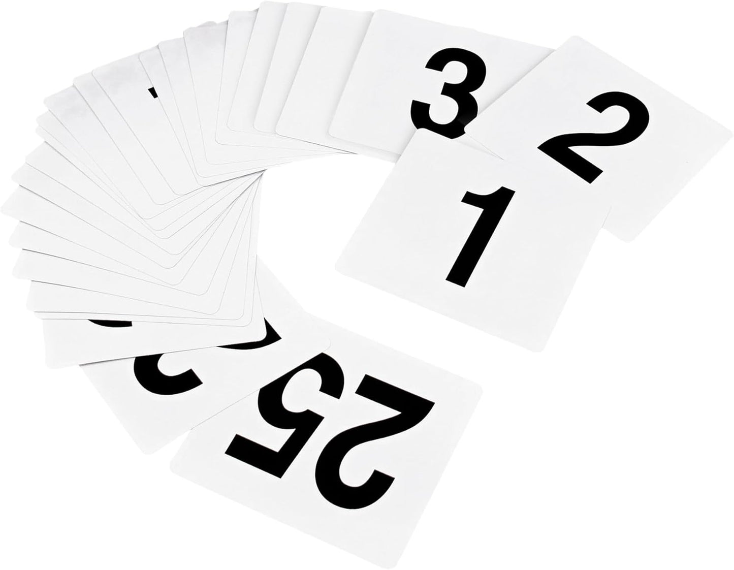 New Star Foodservice 23084 1-100 Double Side Plastic Table Numbers, 4" x 4" Inch, Light Grey on Black