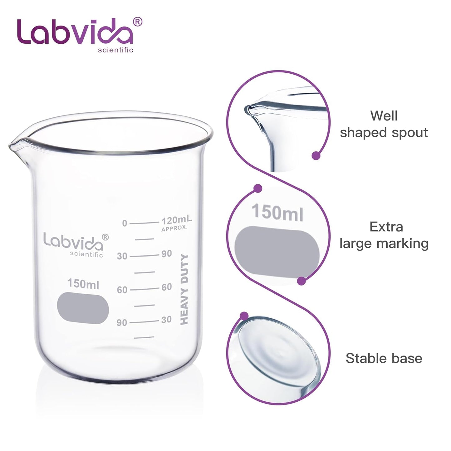 12pcs 50ml Upgrated Thick Glass Beakers, Shot Glass Beaker set, 3.3 Boro Griffin Low Form, Double Scale, LVA003