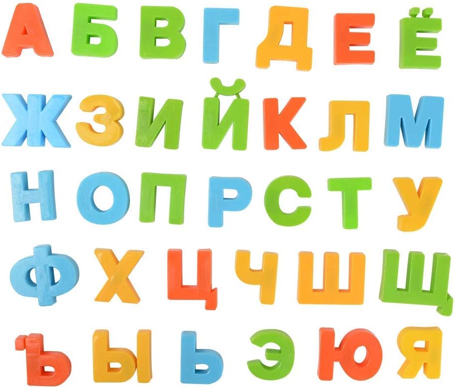 BOHS Russian Magnetic Alphabet Letters, Educational Learning Toy for Kids, Play on Fridge, Magnetic Board, 2 Count