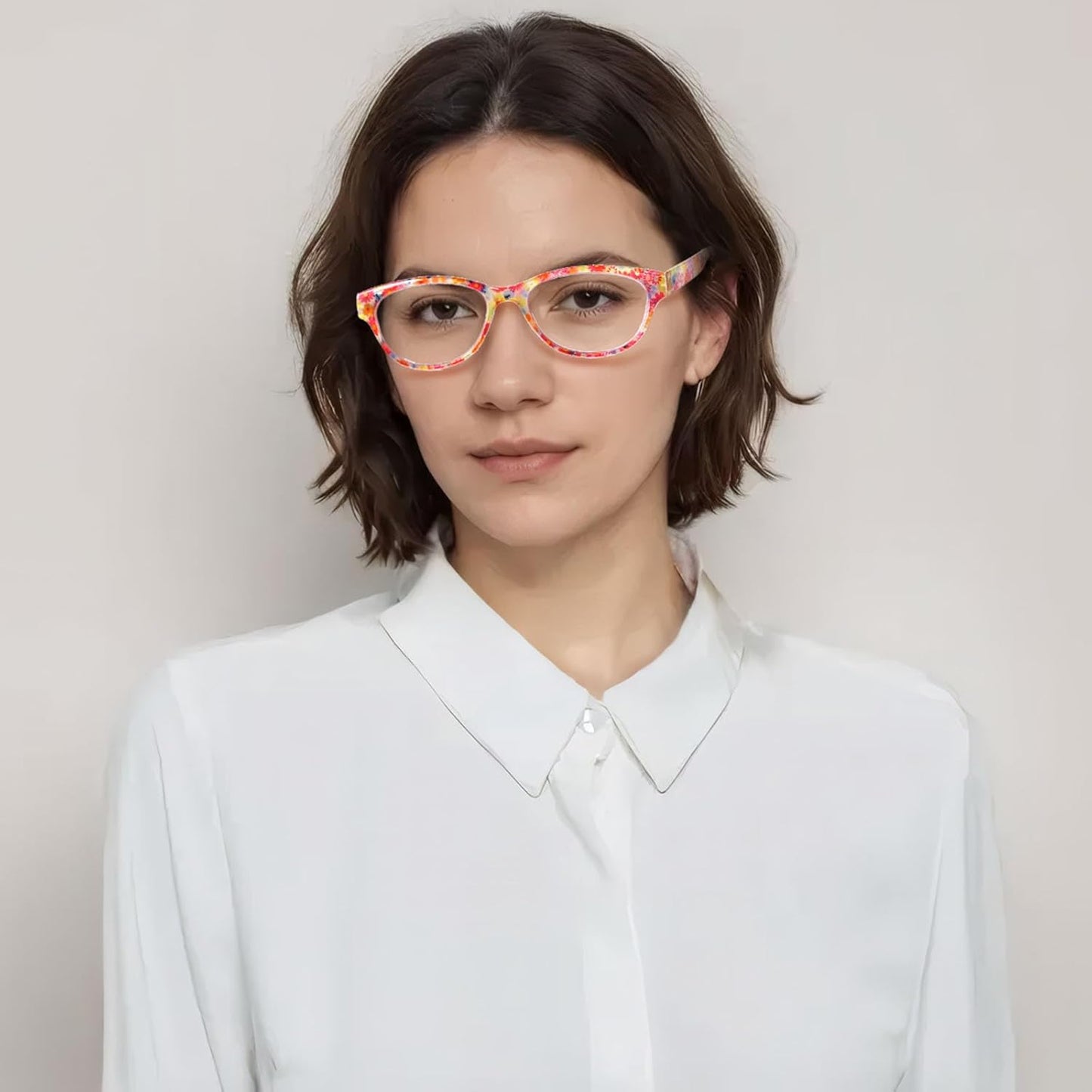 SIGVAN Ladies Cat Eye Reading Glasses 5 Pairs Blue Light Blocking Spring Hinge Fashion Pattern Print Readers for Women