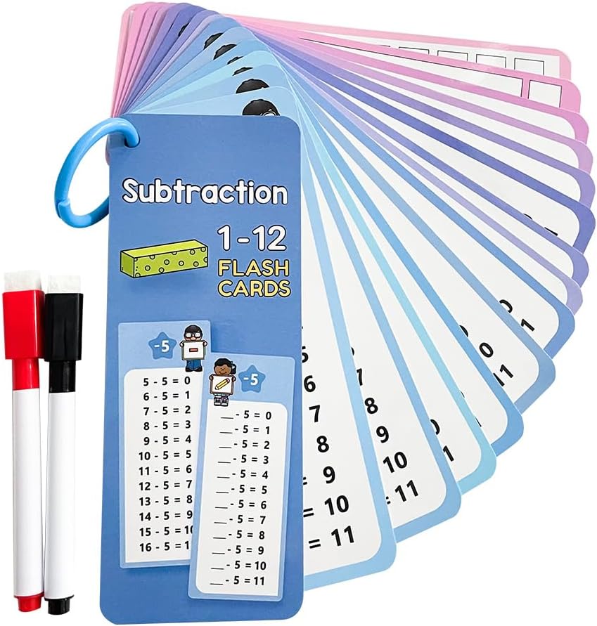 Lachilly 1-12 Multiplication & Division Table Cards Set– Educational Math Flashcards for Kids Self Check Classroom Home Learning Aids Elementary School Montessori Teacher Teaching Aids