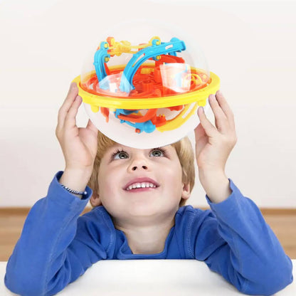 3D Maze Ball, Brain Teaser Puzzle Ball Interactive Maze Sphere Game (11cm,4.3’’) with 88 Obstacles Labyrinth Puzzle Ball for Kids Education Toys