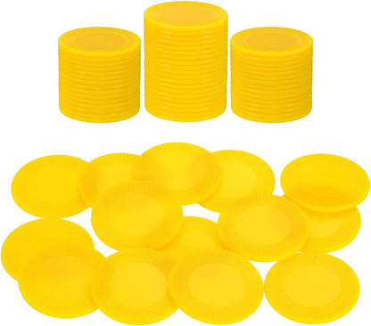 uxcell 64Pcs Plastic Poker Chips, 0.9 Inch Mini Bingo Chips Learning Counters Counting Counters Disks Markers Opaque Game Tokens for Game Play Math Counting, Red, Pattern