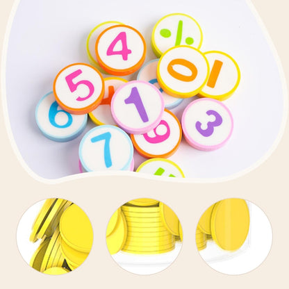 100 x 25mm Counting Chips Math Counters Accessories Round for Game Activities Versatile Sturdy PP Material with Storage Box, Yellow