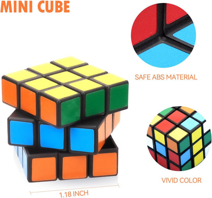 48 Pack Mini Cube Bulk, 1.18 Inch 3x3x3 Small Puzzle Cubes Set, Birthday Party Favors, Classroom Rewards Prizes, Stocking Stuffers, Easter Basket Fillers for Kids