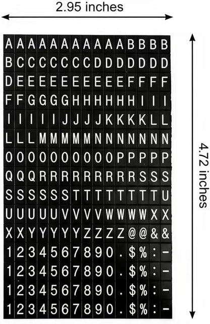 Magnetic Letter Refill Sheets for Price Display Sign, 2 Pack Mini Replacement Character Set, Numbers Letters Symbols for Menu Board, Café Bakery Counter Sign Accessories
