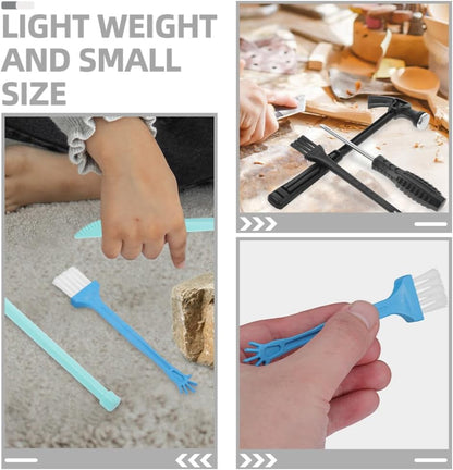 Toyvian Dinosaur Dig Tools Kit 4 Sets Archaeological Excavation Tool Kit Dino Dig Toys Plastic Pretend Play Hammer Chisel Brush for Kids Educational Stem Science Kits, 18.50X6.50X1.70CM, 5210H05AFJR
