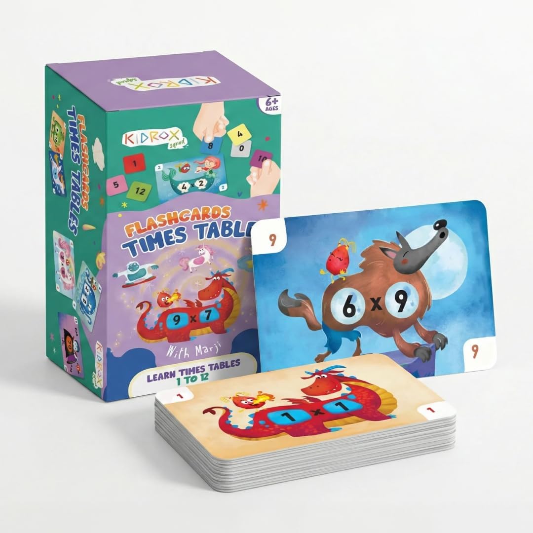 Kidrox Squad Alphabet Flashcards for Kids – 26 Slide-Reveal Cards in English & Spanish | Magic Pull-Tab Bilingual Learning Game for Toddlers & Preschoolers Age 3+