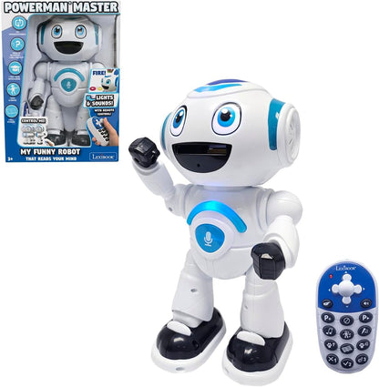 LEXiBOOK, Powerman Neo, My Robot Full of Technology, Remote Control and Gesture Control, Educational Activities in English, Programmable, Music and Dance, Sound and Light Effects, Blue/White, ROB18EN