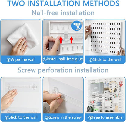 15pcs Pegboard Sets, Peg Board, Pegboard Wall Organizer, Storage System for Workbench, Shop, Shed Modular Peg Board Organizer Board Kit