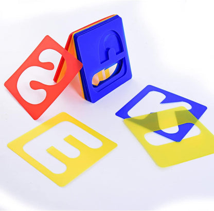 TecUnite 26 Pieces Alphabet Stencils Set Plastic Letter Stencils for Painting Learning, DIY Craft Decoration (6 x 6 Inches)