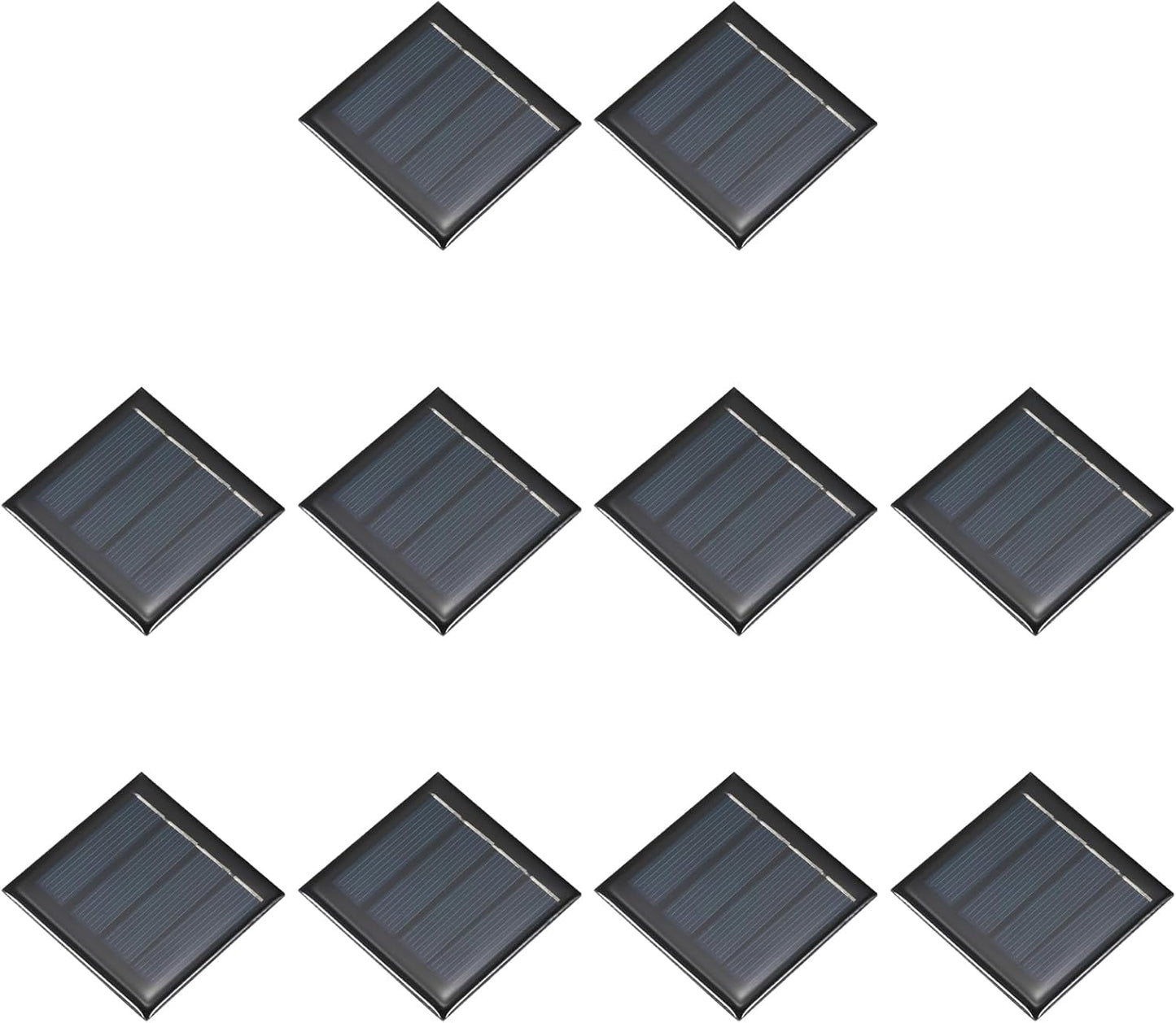 MECCANIXITY 10PCS 2V 0.08W 0.04A Mini Solar Panels for Solar Power, Small Solar Photovoltaic Cells Charge DIY Electric Toy Materials Solar System Kits, 1.57" x 1.57"