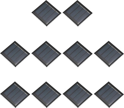 MECCANIXITY 10PCS 2V 0.08W 0.04A Mini Solar Panels for Solar Power, Small Solar Photovoltaic Cells Charge DIY Electric Toy Materials Solar System Kits, 1.57" x 1.57"