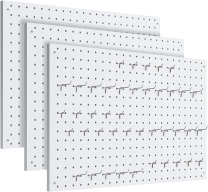 Peg Board, 2 Pack Metal Pegboard Panels Pink Pegboards Wall Organizer with Frame Large Heavy Duty Peg Board with Hooks for Walls Home,Garage Tool Storage,Office Organization,Kitchen 24”×16”