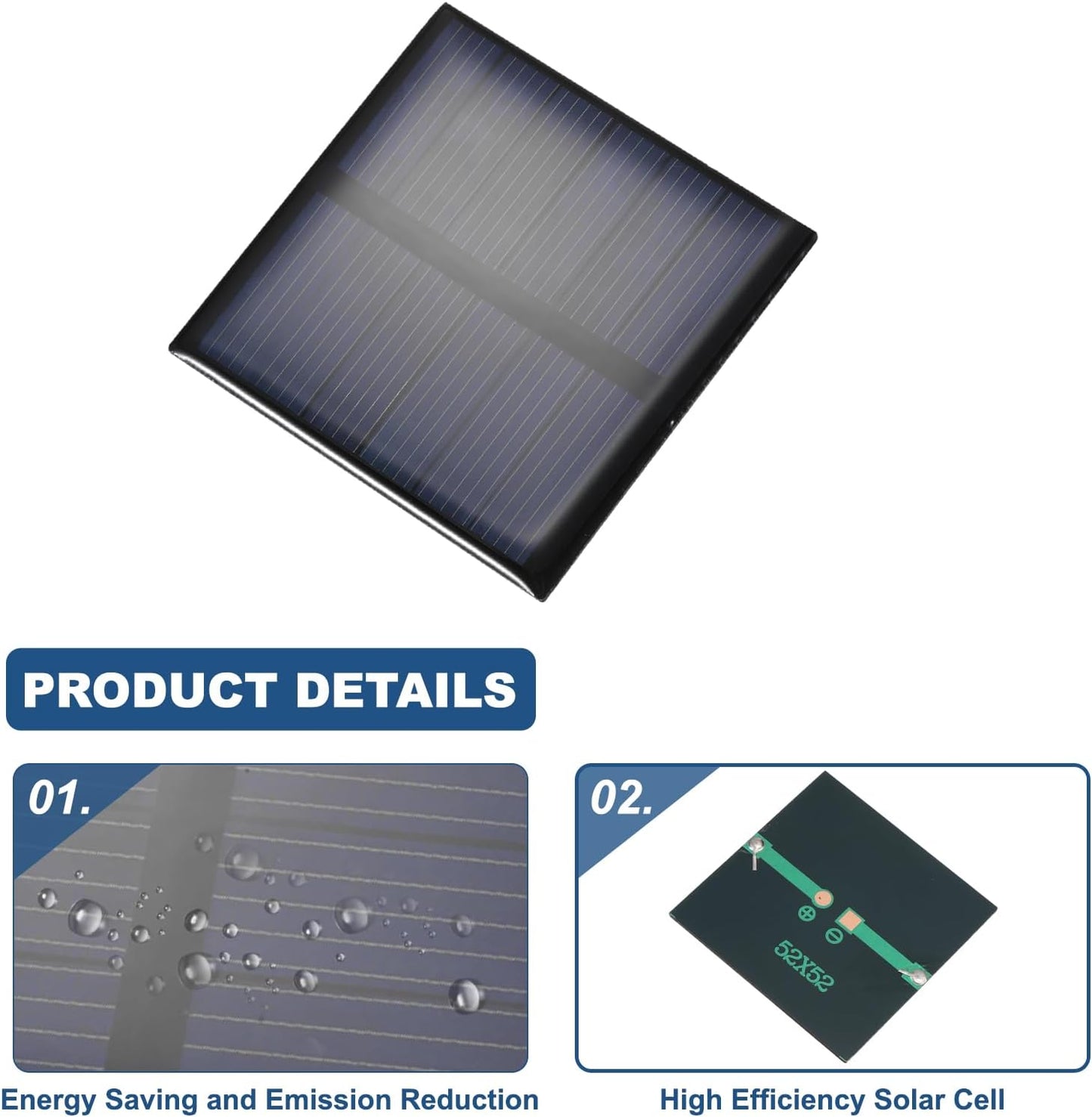 MECCANIXITY 8PCS 1.5V 0.09W 0.06A Mini Solar Panels for Solar Power, Small Solar Photovoltaic Cells Charge DIY Electric Toy Materials Solar System Kits, 1.18" x 1.18"