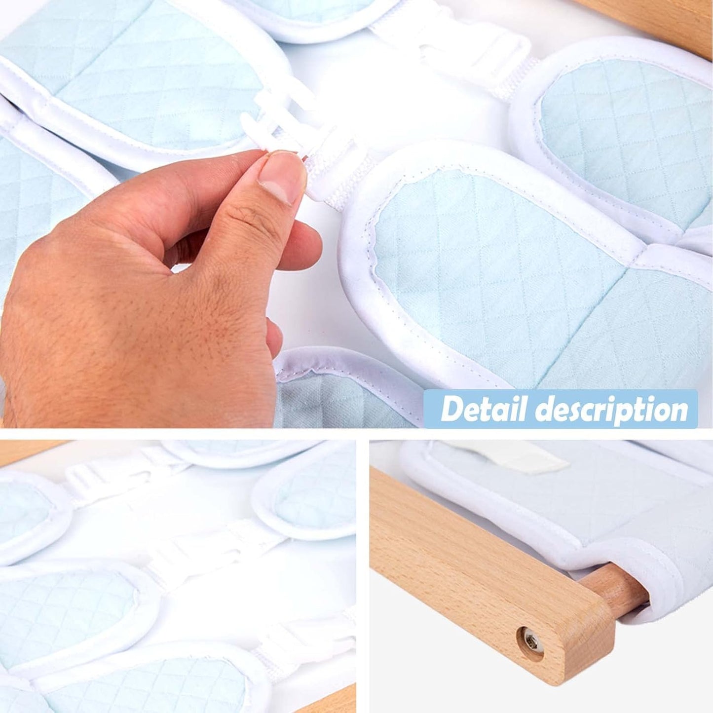 Montessori Wooden Toys for Dressing Learning Board Learning Basic Dressing Skills - Buttons, Snaps, Zippers, Belt Buckles & Hook-and-Loop Fastener Toys for 1 2 3 Year Old Toddlers Sensory Toy Gifts