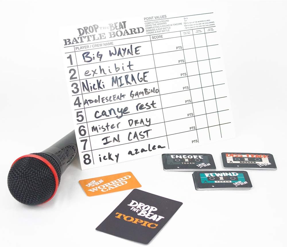 Professor PUZZLE Drop The Beat - The Original Rap Party Game - Rapping/Singing Buzzer Game for The Family by Looney Goose.