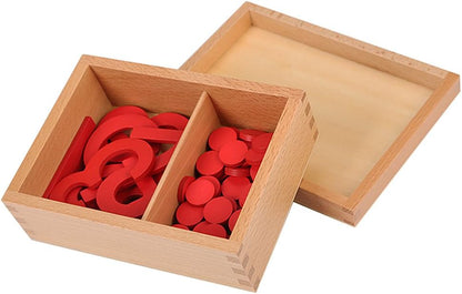 Montessori Math Materials Numeral and Counters Preschool Early Learning Toys for Kids
