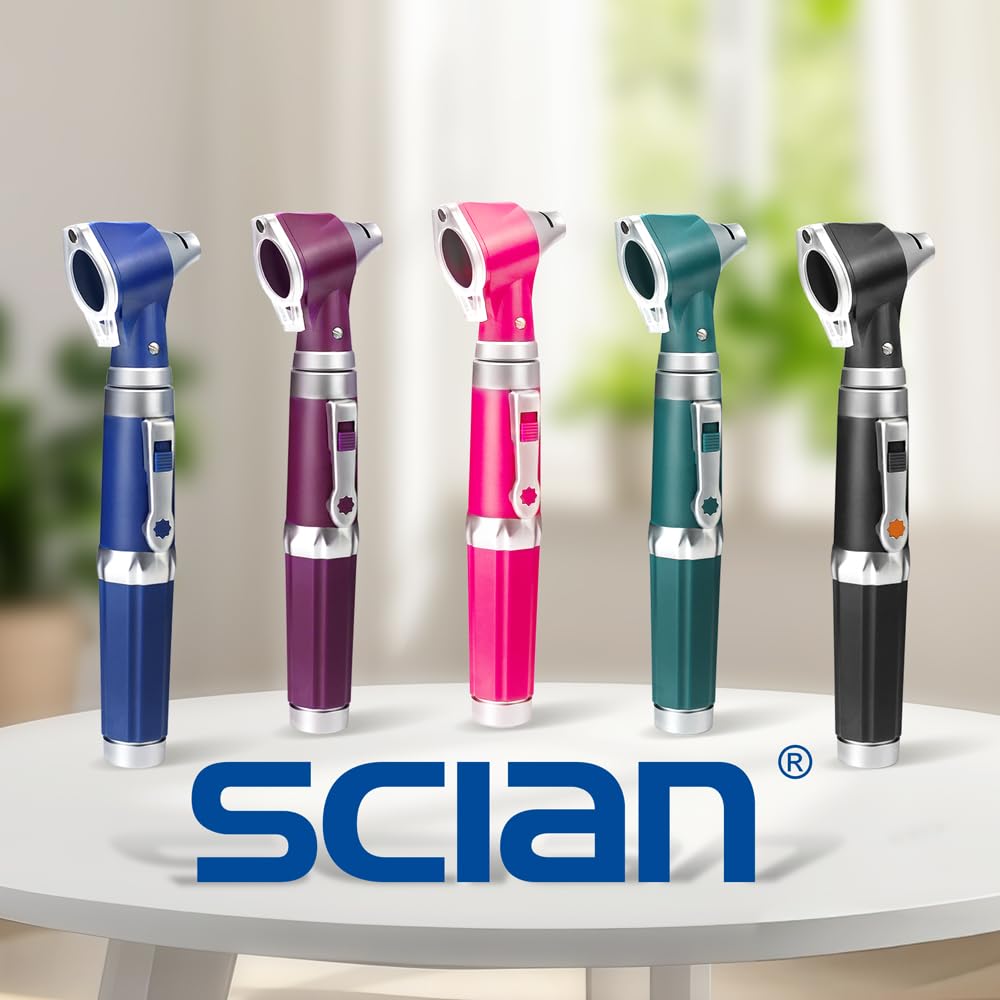 Scian Otoscope - Ear Scope with Light, Ear Infection Detector and Pocket Ear Checker Kit with 3X Magnify Lens, Suitable for Kids, Adults, Doctors, Pets(Pink)