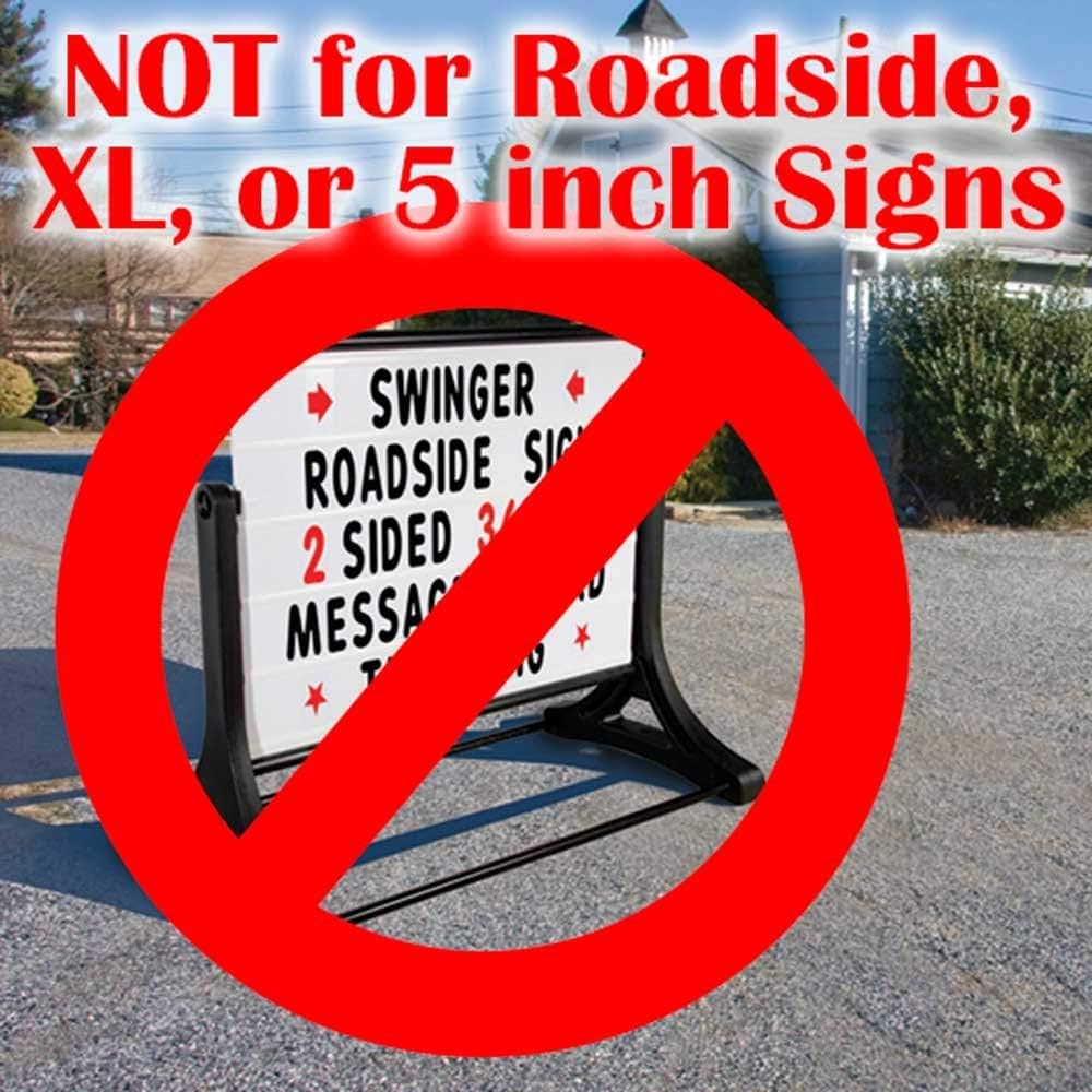 Replacement Numbers for White Message Board Sidewalk Signs with 4 Inch Tracks, 6 of Each Number 0 to 9, Black on White Background