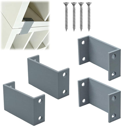 Connector Bracket Insert Compatible with IKEA Kallax Shelf Linking Kit Firm Material 4-Pack Corner Stabilizer for Cube Storage Organizer Easy Install Space Saving Solution (White)