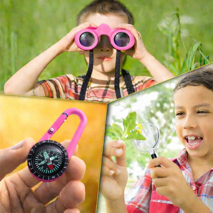 Binoculars for Kids – Perfect Toy for Little Boys and Girls – Extensive Set Incl. Magnifying Glass & Compass – Powerful Magnification 8X21 – 3 to 12 Year Old Kids for Toddler