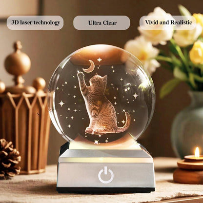 3D Solar System Crystal Ball Universe Glass Ball Space Astronomy Gift Planets Model Science Astrophysics Gifts Solar System Night Light Glass Globe Decor with 12 Colorful Modes Light Base