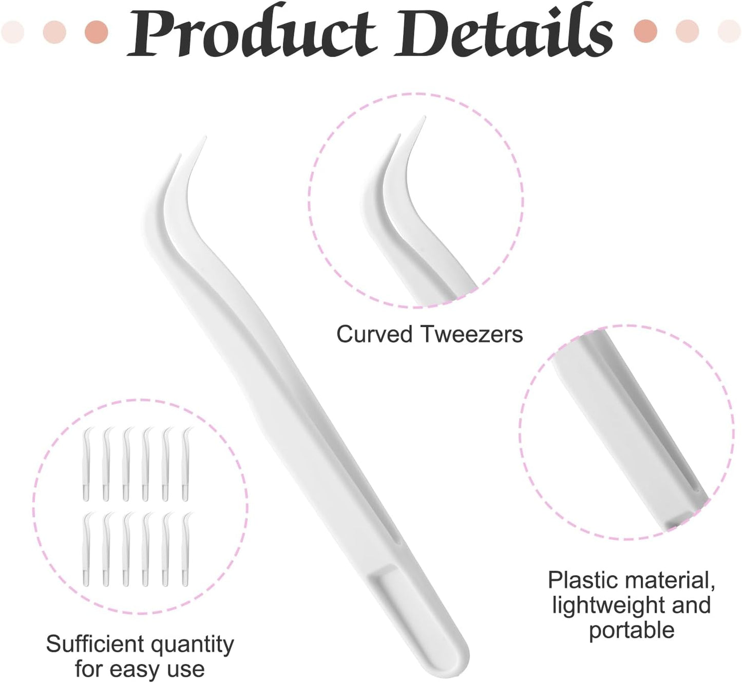 Ymapinc 12 Pcs Plastic Tweezers for Crafting, Bead Craft Tweezers, Plastic Tongs, Art Tweezer for Jewelry Making,Crafts & Baking