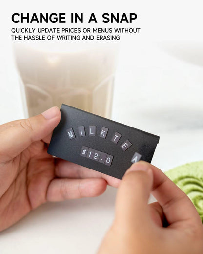 Mini Magnetic Letter Display Signs – Chalkboard-Style Reusable Food Price Labels | 6 Metal Boards + 450 Magnetic Characters for Bakery, Café, Dessert Shop, Deli & Catering Use