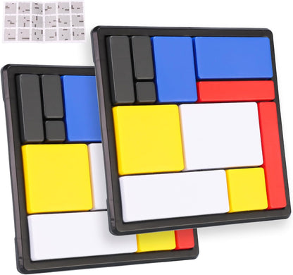 2 PCS Metal Logic Puzzle Brain Teaser Set, 88 Challenge Levels, Portable Thinking Game for Focus, Concentration and Stress Relief
