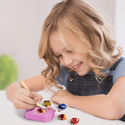 Liberty Imports 12-Pack Gem Digging Kit for Kids - Exciting Gemstone Mining Adventure - Educational STEM Crystal and Mineral Excavation – Party Favor Science Toys