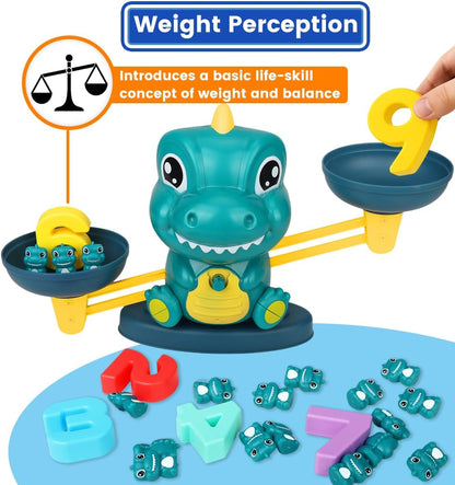 Aitbay Cool Math Game, Preschoolers Frog Balance Counting Toys for Boys & Girls Educational Number Toy Fun Children's Gift STEM Learning Age 3+ (63 PCS)