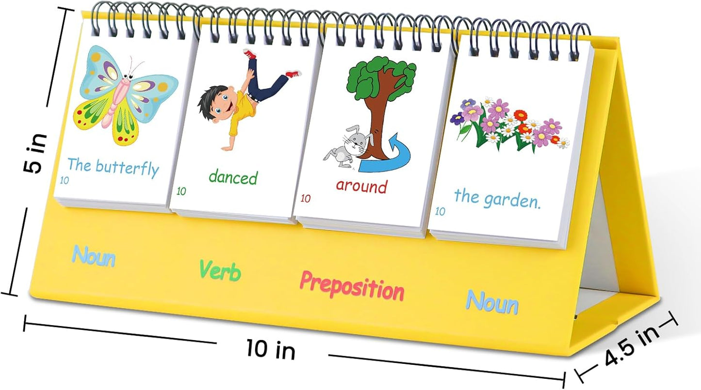 Auchq Sentence Building Flip Chart for Kids,Speech Autism Therapy Learning Materials for Preschool Kindergarten Elementary Special Classroom Must Haves, Essentials Supplies for Homeschool