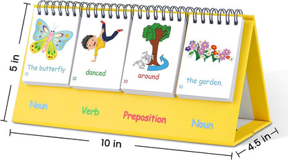 Auchq Sentence Building Flip Chart for Kids,Speech Autism Therapy Learning Materials for Preschool Kindergarten Elementary Special Classroom Must Haves, Essentials Supplies for Homeschool