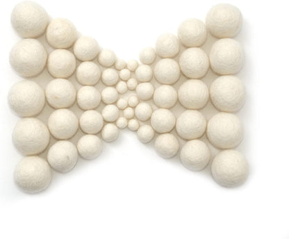 Glaciart One Wool Felt Balls, Felt Ball (240 Pieces) 2.5 Centimeters - 1 Inch, Handmade Felted Pure White Color - Bulk Small Puff for Felting and Garland