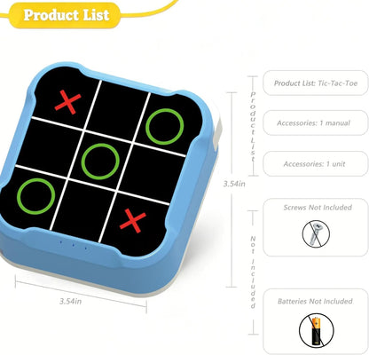 Tic Tac Toe Bolt Game,Handheld Electric Puzzle Game Console, Board Games for Kids and Adults,Gift Ideal for Kids and Adults' Birthday(Blue)