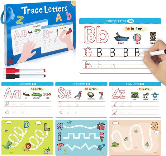 Lachilly 1-100 Double-Side Flashcards - Dry Erase Handwriting Practice Learning Tracing Number Flash Cards - Preschool Pre Kindergarten Educational Resources for Toddlers Age 3-5