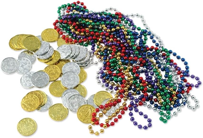 Beistle 200 Piece Embossed Plastic Coins For Pirate Treasure Chest Favors, Casino Theme Decorations