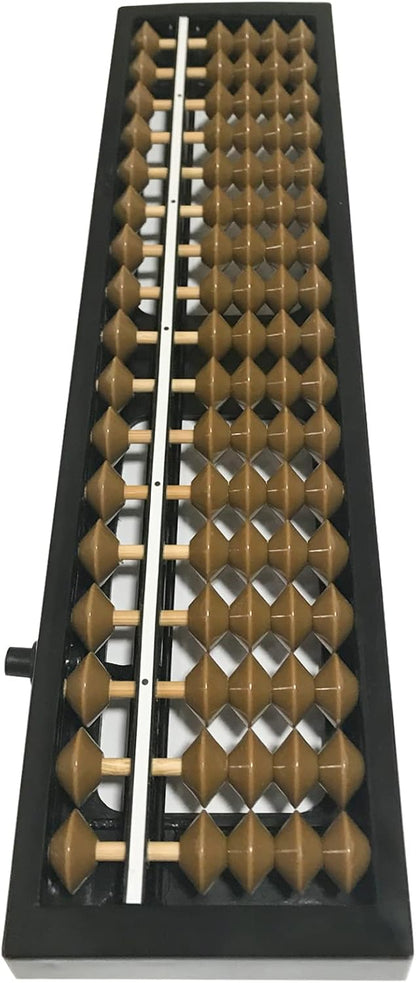Digit Standard Abacus Soroban Professional 17 Column (10.2 inch) Math Abacus, Math Calculating Tool with Reset Button for Adults Kids (Brown)