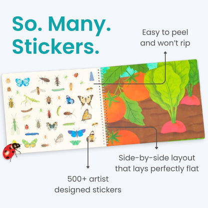Animals Habitat 500+ Kids Sticker Book by Cupkin Toddler Airplane Travel Activity Coloring and Sticker Book, Road Trip Essentials, 12 Coloring Pages + 12 Scenes for Ages 2–8 Years - Colors B
