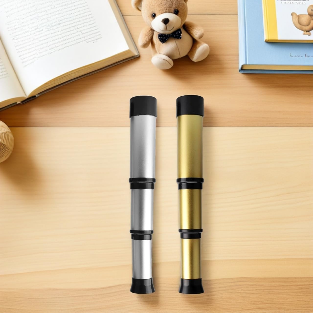 Healifty 2-Pack Retractable Monocular Telescopes for Kids Science Experiment Portable Toy Spyglass for Outdoor Exploration Hiking and Travel 12.59In