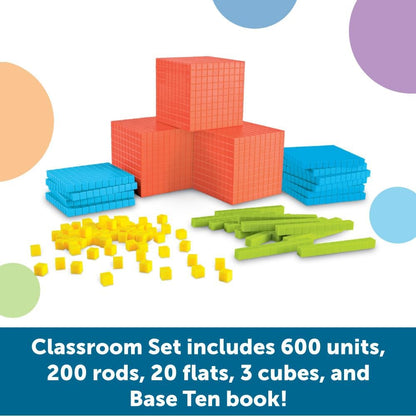 Learning Resources Brights! Base 10 Starter Set - 100 Piece Set, Ages 6+, 1+ Grade, Math Manipulatives, Teacher Supplies, Back to School