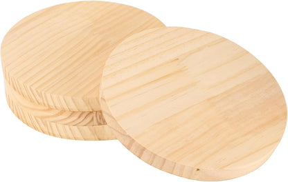 4PACK 4 inch Round Wooden Plaque, 3/4 Inch Thick Unfinished Wooden Circle Plaque, Natural Pine Wood Base for Craft Projects, Sign, Painting, Woodcarving, Engraving