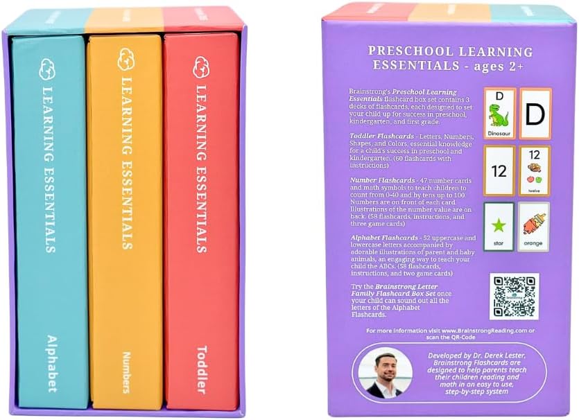 Number Flashcards | 54 Preschool & Kindergarten Counting Cards | Numbers & Math Symbols | Brainstrong Premium Flash Cards