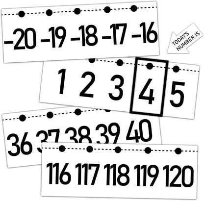 Number Line for Classroom Wall (-20 to +120) Boho Heart Shape Number Bulletin Board for Students Math Learning Boho Bulletin Border Decor Numbers Boarder Strips for Home School